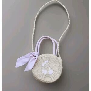 Seed Heritage Woven Straw Wicker Sling‎ Bag Purse Little Girls Summer Cherry- F6
